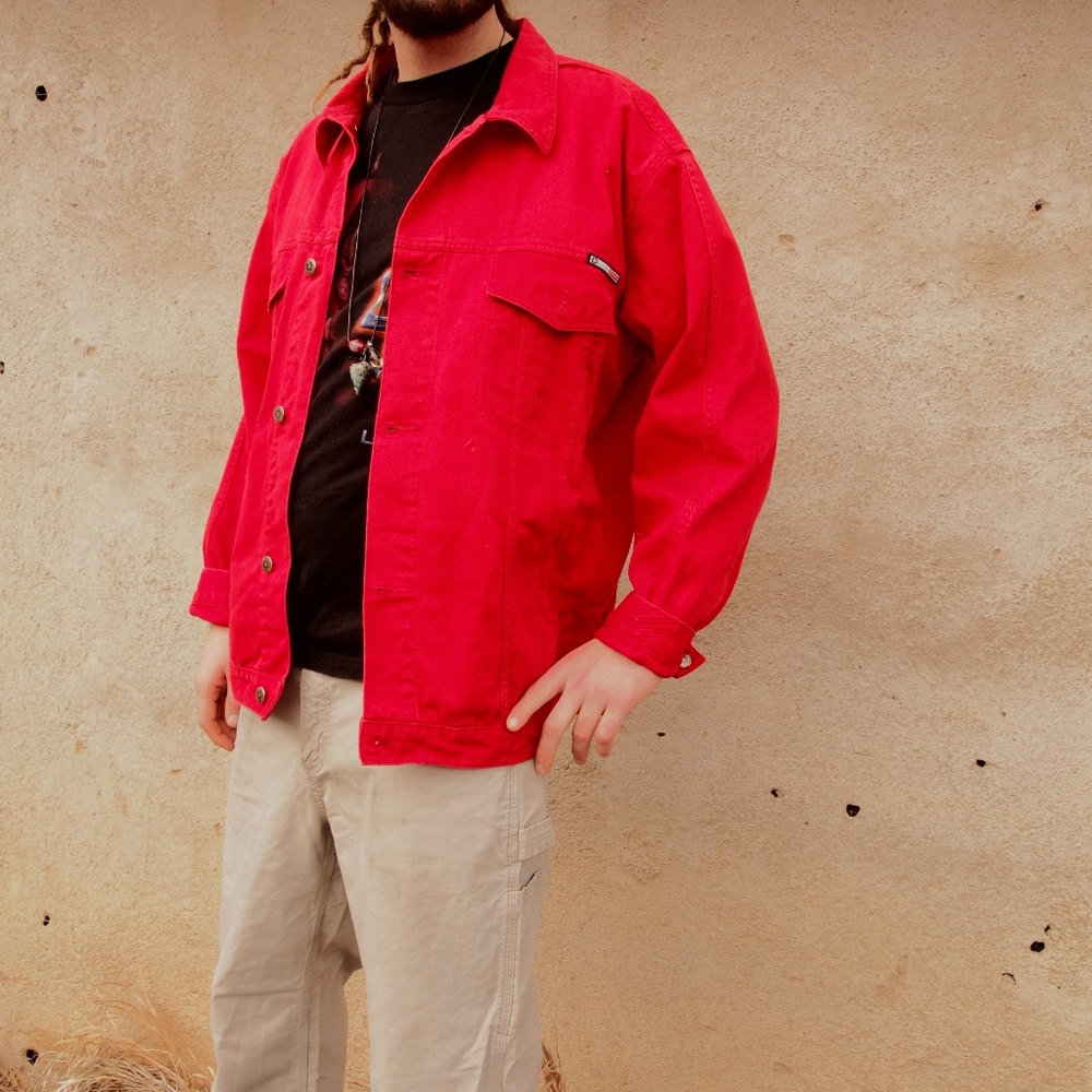 Fire Southpole Red Denim Jacket